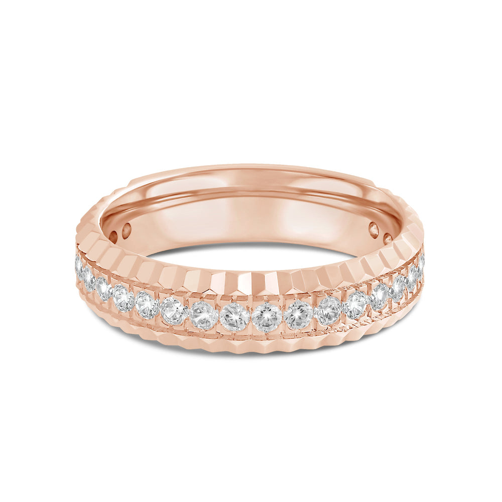 Concave Frame Ring with 18KT Rose Gold / Lab / 1/2 Cut Diamond in 14KT Rose Gold / Lab / 1/2 view 1
