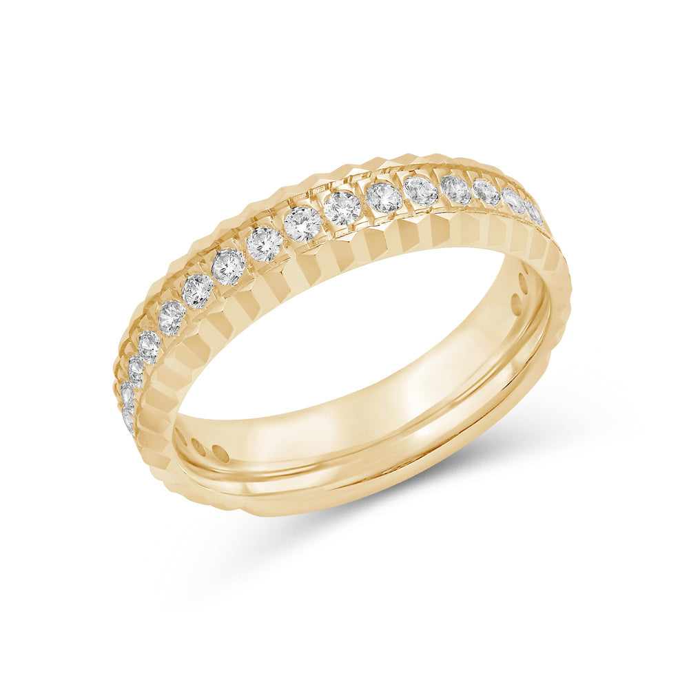 Concave Frame Ring with 18KT Yellow Gold / Lab / 1/2 Cut Diamond in 14KT Yellow Gold / Lab / 1/2 view 6
