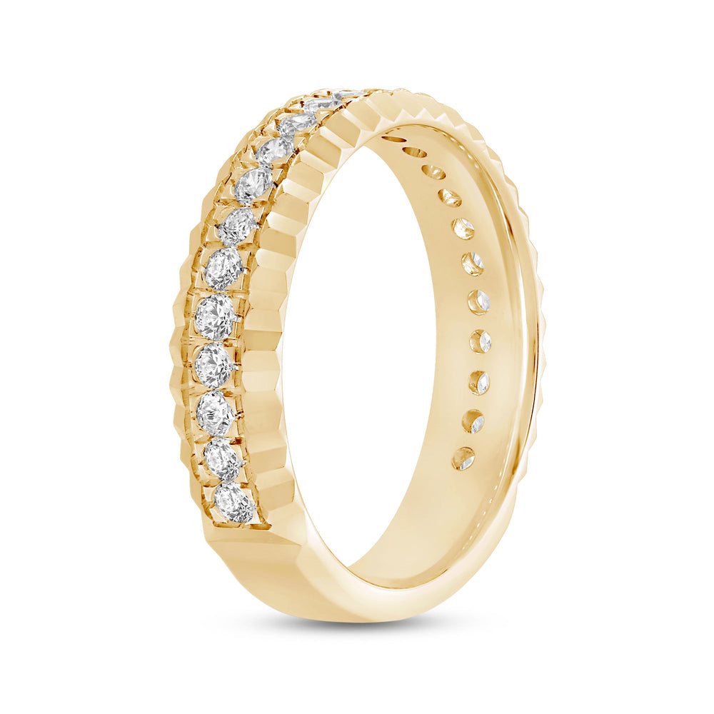 Concave Frame Ring with 18KT Yellow Gold / Lab / 1/2 Cut Diamond in 14KT Yellow Gold / Lab / 1/2 view 5
