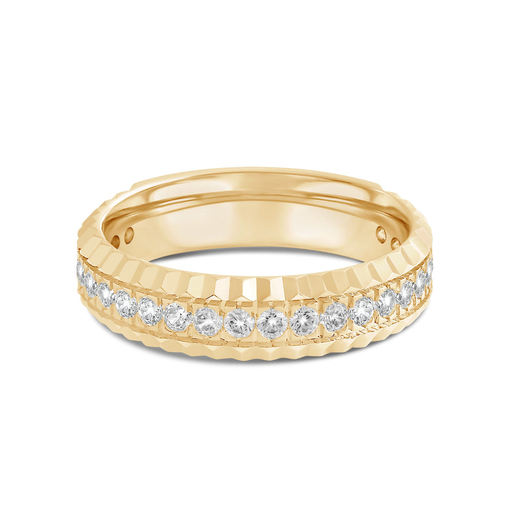 Concave Frame Ring with 18KT Yellow Gold / Lab / 1/2 Cut Diamond in 14KT Yellow Gold / Lab / 1/2 view 1
