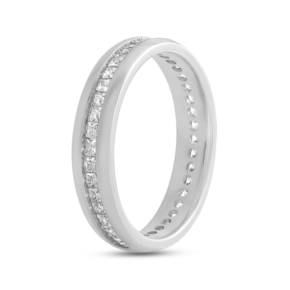 Classic Dome Diamond Horizon Ring with 18KT White Gold / Lab / 9/10 Cut Diamond in 14KT White Gold / Lab / 9/10 view 6
