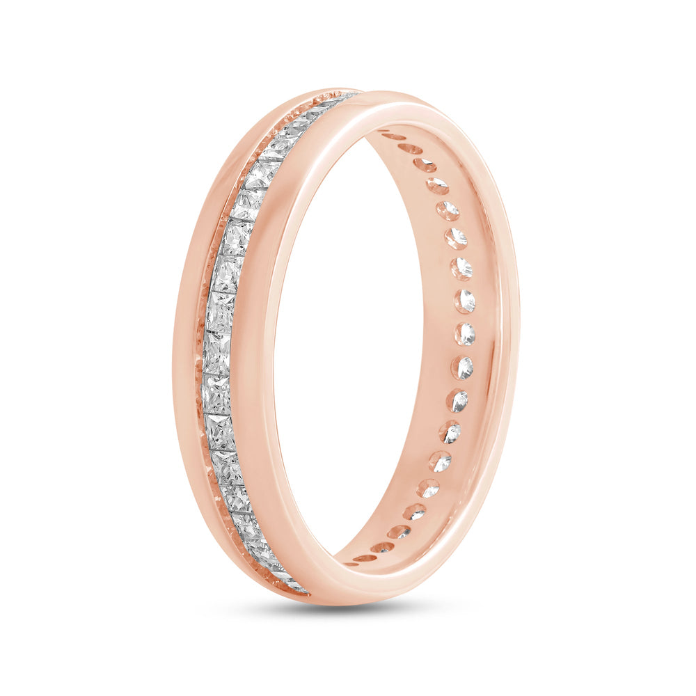 Classic Dome Diamond Horizon Ring with 18KT Rose Gold / Lab / 9/10 Cut Diamond in 14KT Rose Gold / Lab / 9/10 view 6
