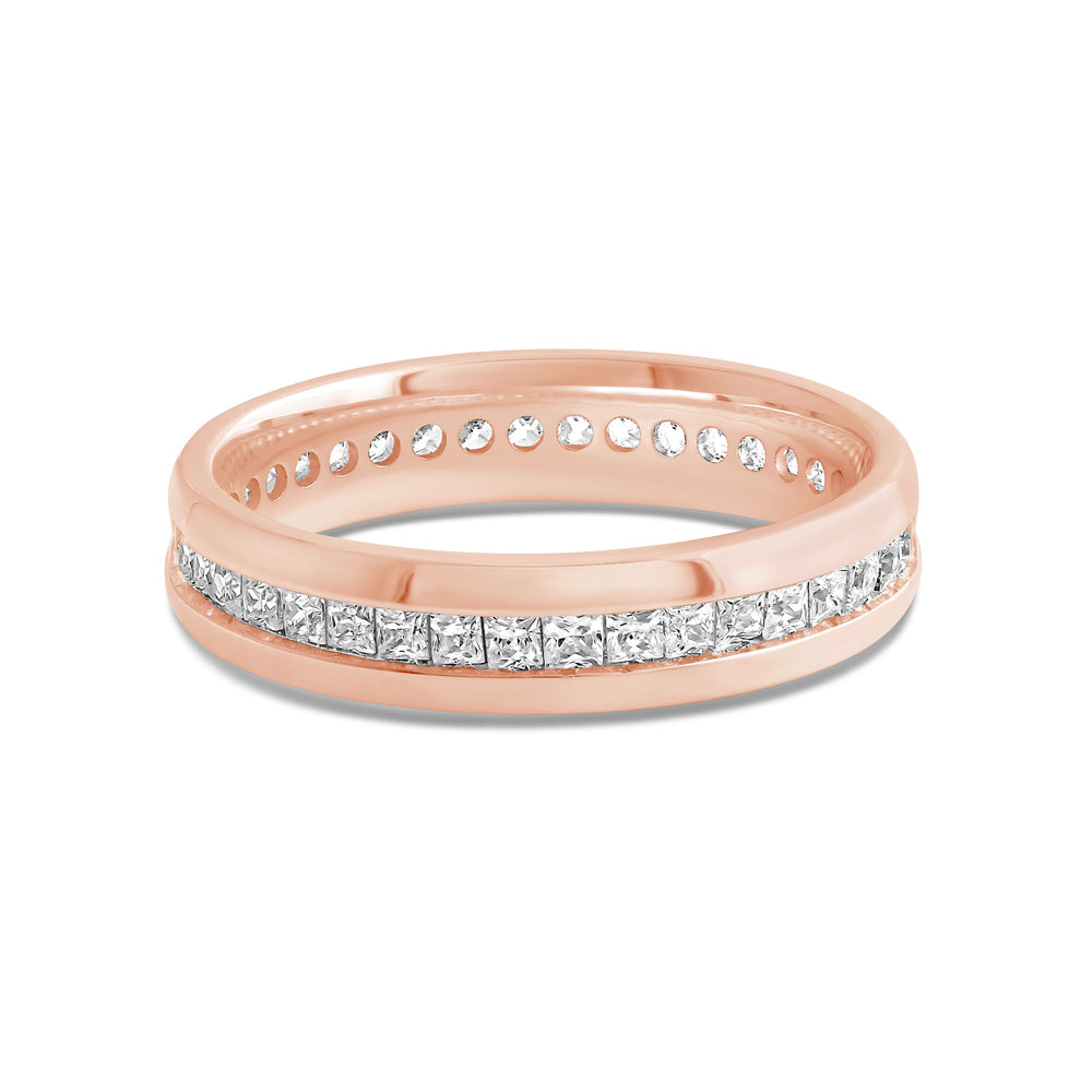 Classic Dome Diamond Horizon Ring with 18KT Rose Gold / Lab / 9/10 Cut Diamond in 14KT Rose Gold / Lab / 9/10 view 1
