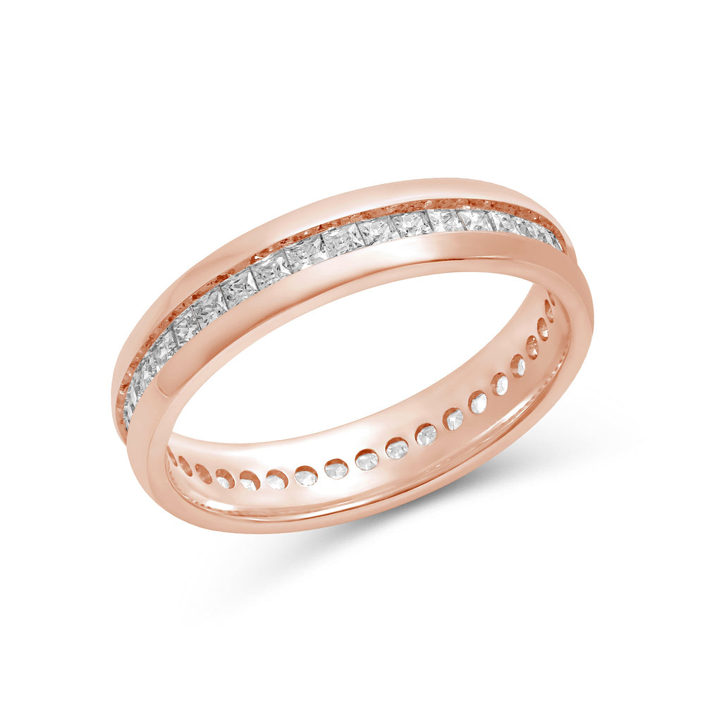Classic Dome Diamond Horizon Ring with 18KT Rose Gold / Lab / 9/10 Cut Diamond in 14KT Rose Gold / Lab / 9/10 view 5
