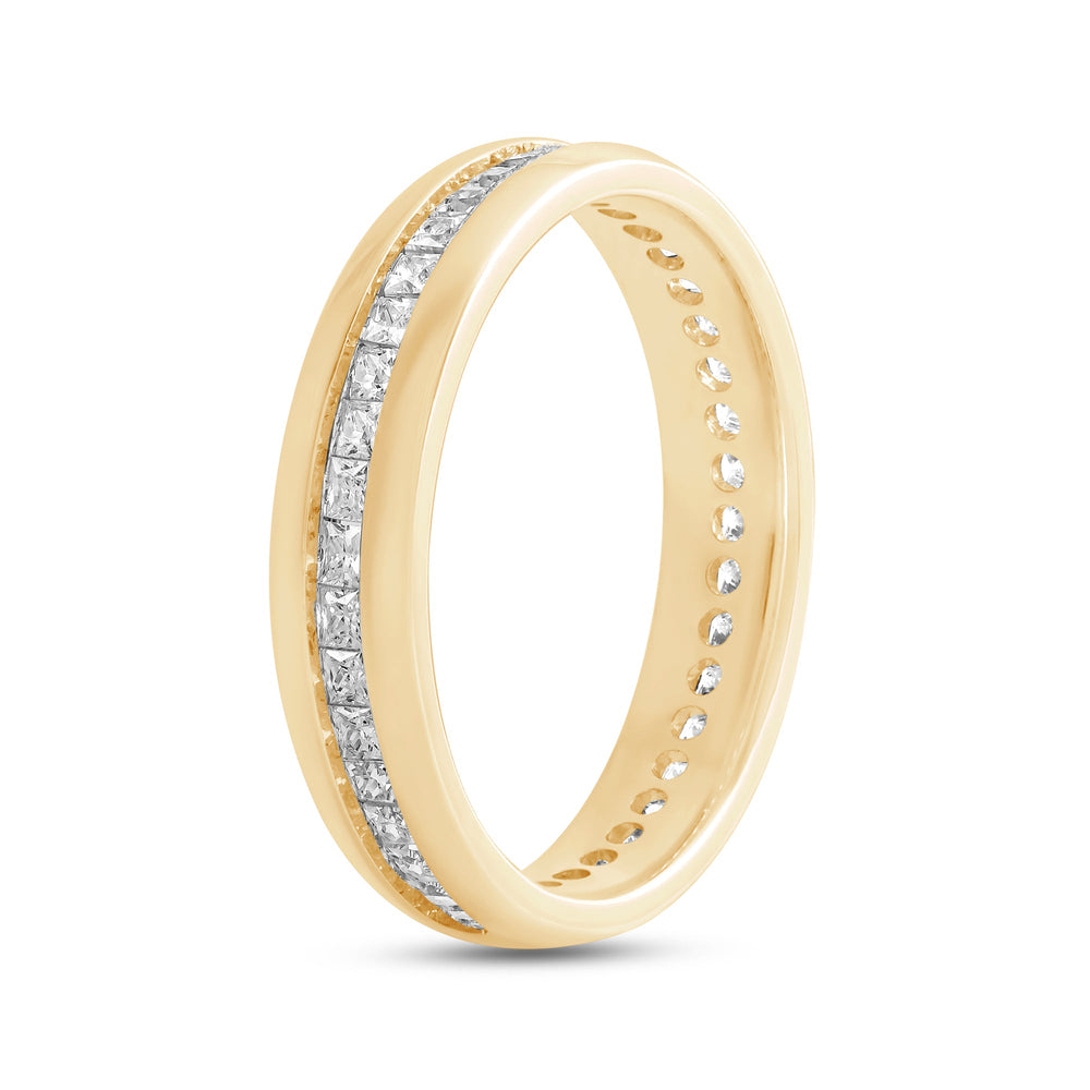 Classic Dome Diamond Horizon Ring with 18KT Yellow Gold / Lab / 9/10 Cut Diamond in 14KT Yellow Gold / Lab / 9/10 view 6
