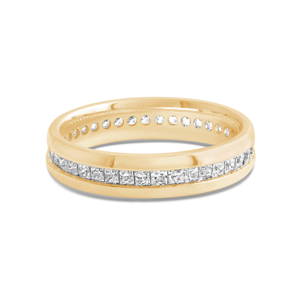 Classic Dome Diamond Horizon Ring with 18KT Yellow Gold / Lab / 9/10 Cut Diamond in 14KT Yellow Gold / Lab / 9/10 view 1
