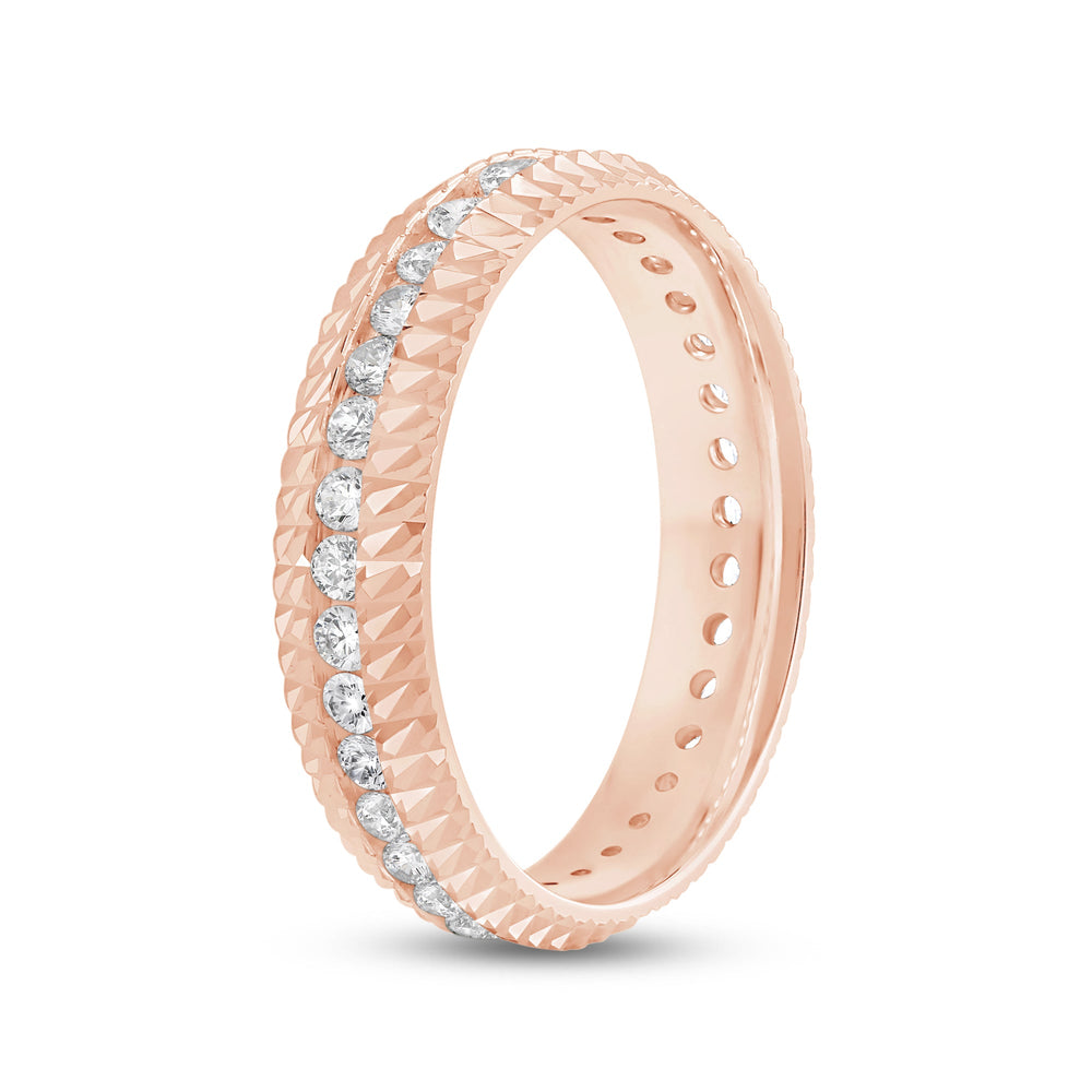 Diagonal Frame Ring with 18KT Rose Gold / Lab / 5/8 Cut Diamond in 14KT Rose Gold / Lab / 5/8 view 6
