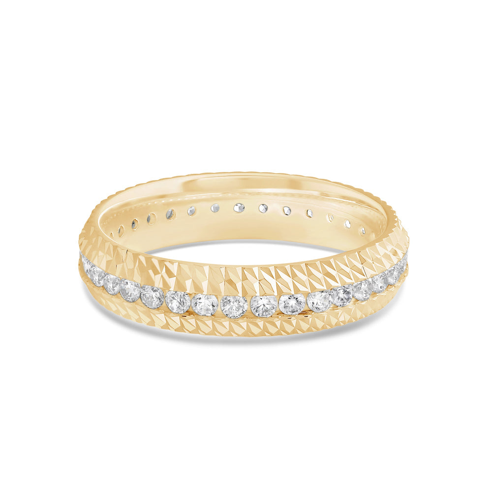 Diagonal Frame Ring with 18KT Yellow Gold / Lab / 5/8 Cut Diamond in 14KT Yellow Gold / Lab / 5/8 view 1
