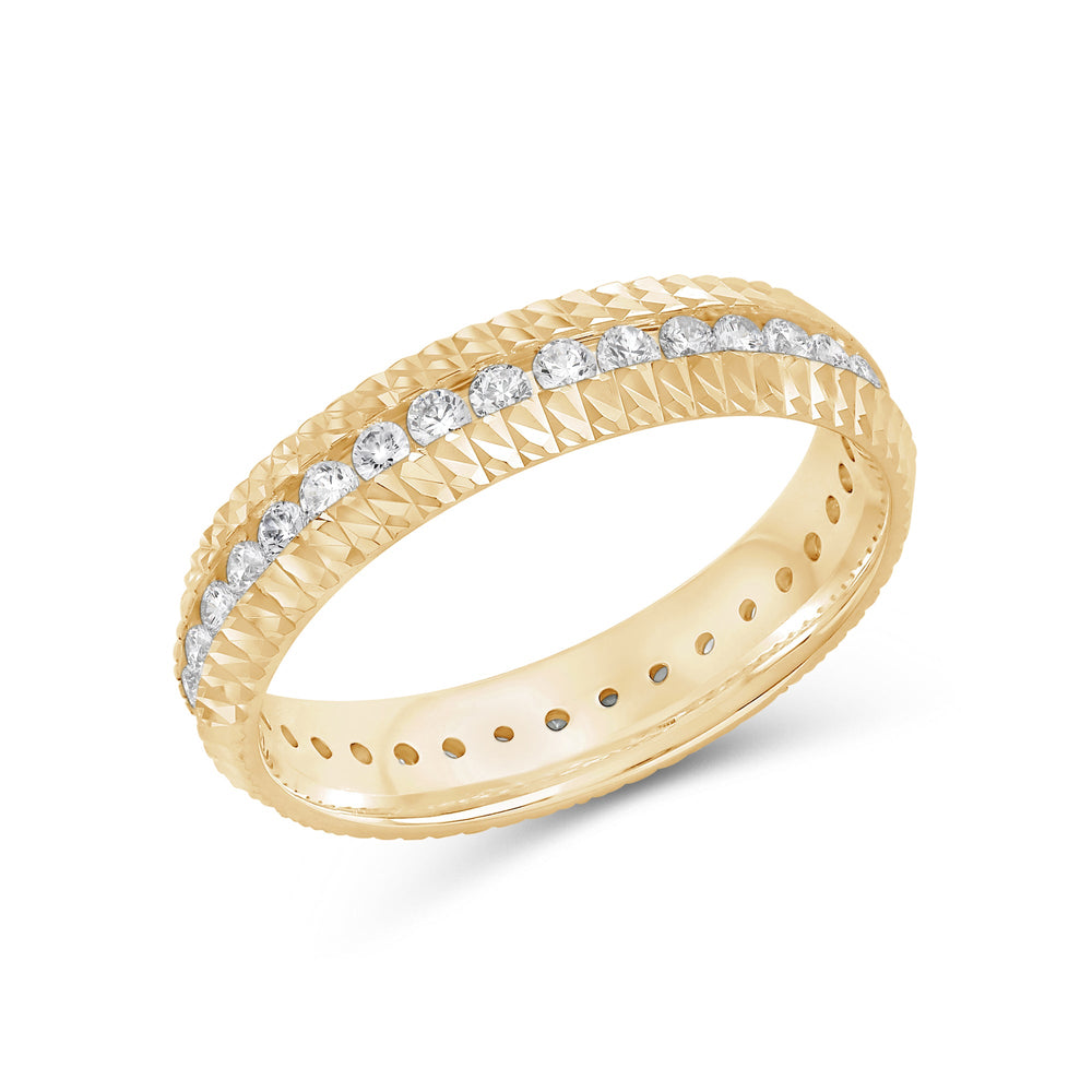 Diagonal Frame Ring with 18KT Yellow Gold / Lab / 5/8 Cut Diamond in 14KT Yellow Gold / Lab / 5/8 view 5
