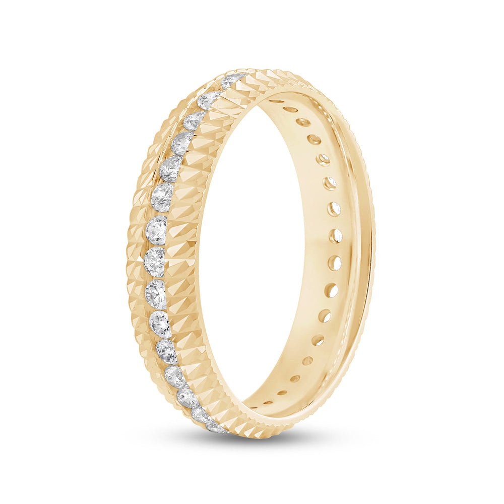 Diagonal Frame Ring with 18KT Yellow Gold / Lab / 5/8 Cut Diamond in 14KT Yellow Gold / Lab / 5/8 view 6
