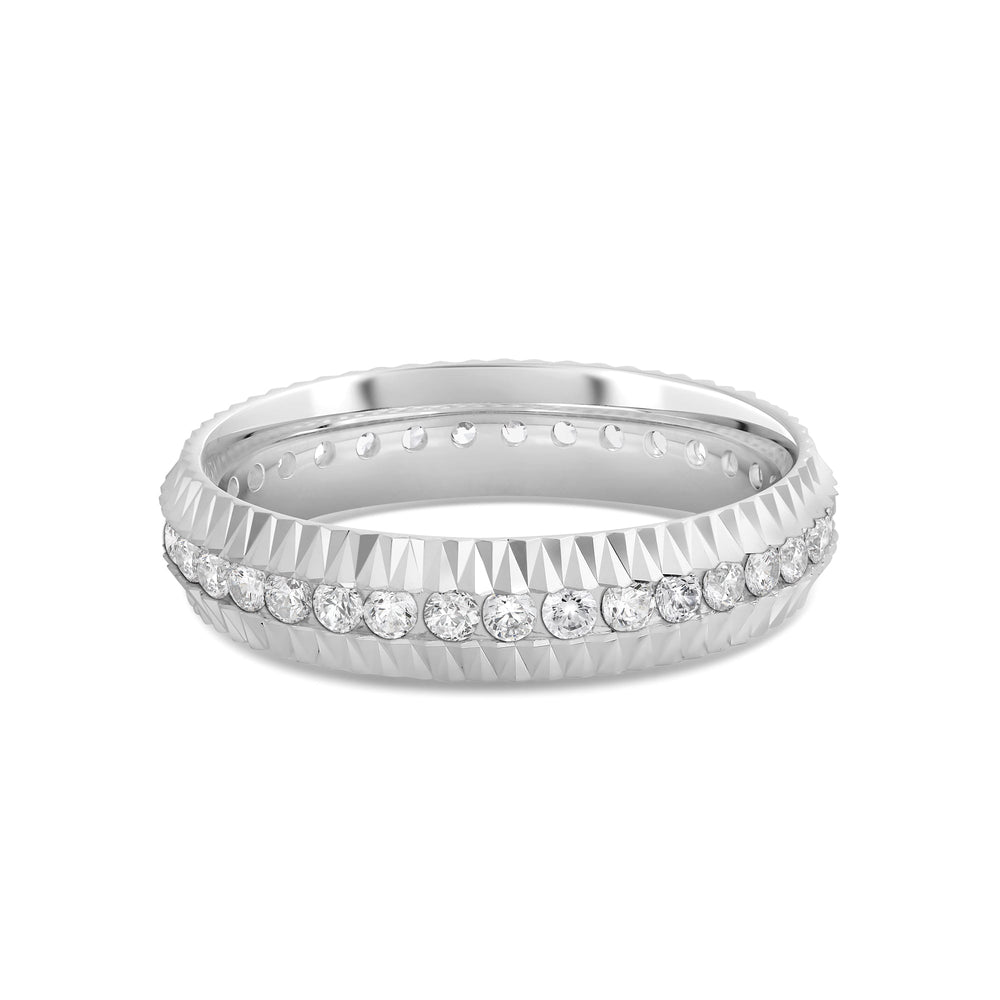 V Frame Ring with 18KT White Gold / Lab / 5/8 Cut Diamond in 14KT White Gold / Lab / 5/8 view 1
