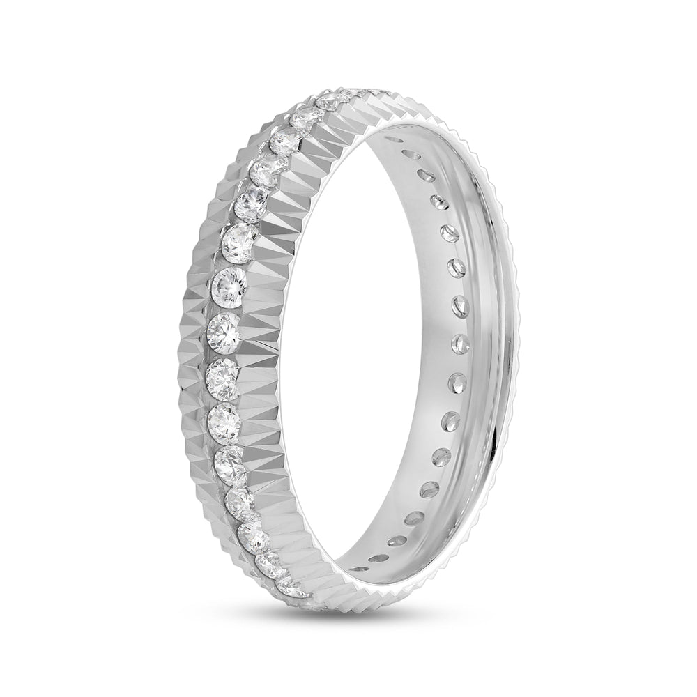 V Frame Ring with 18KT White Gold / Lab / 5/8 Cut Diamond in 14KT White Gold / Lab / 5/8 view 6
