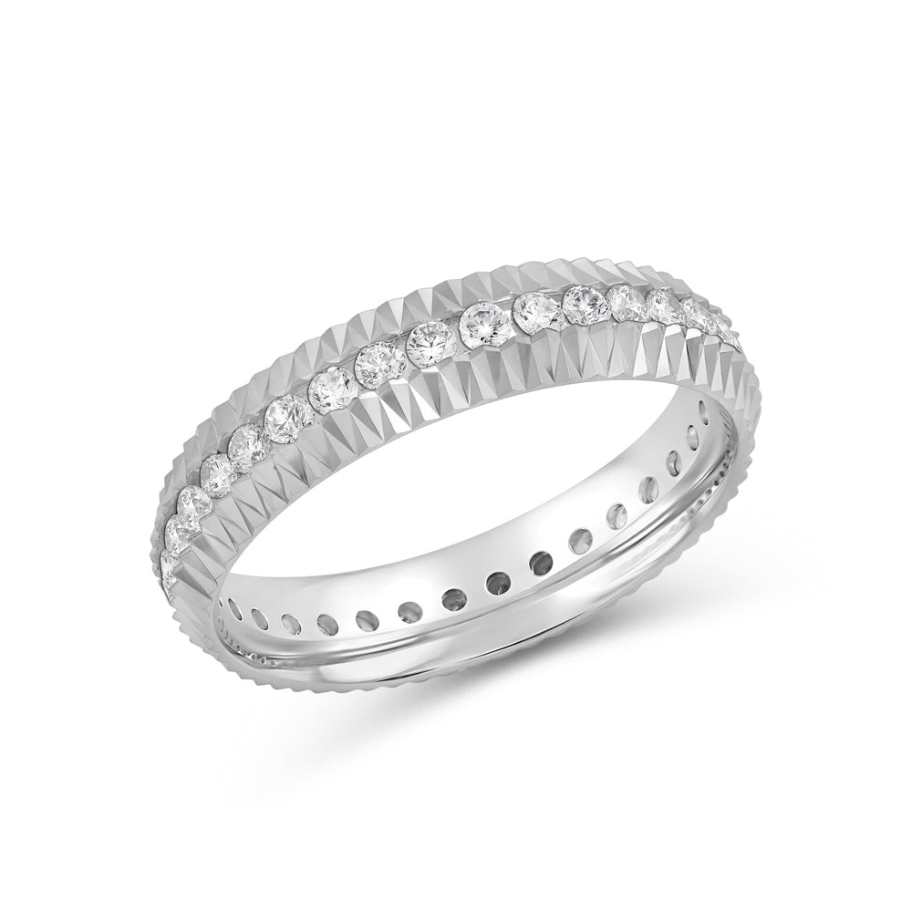 V Frame Ring with 18KT White Gold / Lab / 5/8 Cut Diamond in 14KT White Gold / Lab / 5/8 view 5
