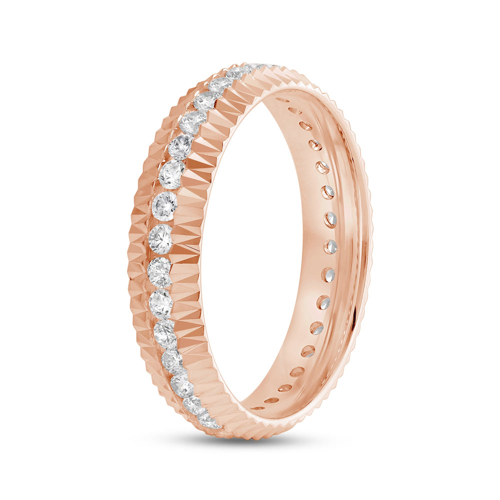 V Frame Ring with 18KT Rose Gold / Lab / 5/8 Cut Diamond in 14KT Rose Gold / Lab / 5/8 view 6
