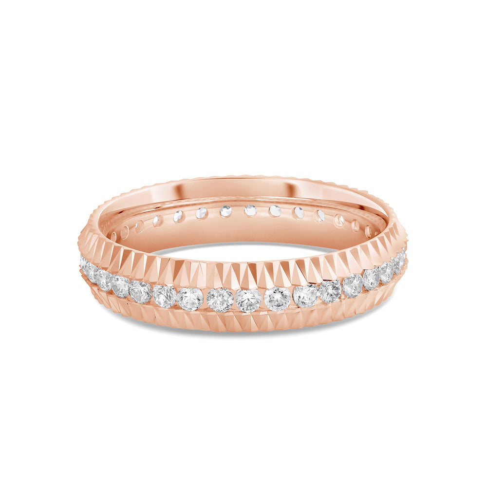 V Frame Ring with 18KT Rose Gold / Lab / 5/8 Cut Diamond in 14KT Rose Gold / Lab / 5/8 view 1
