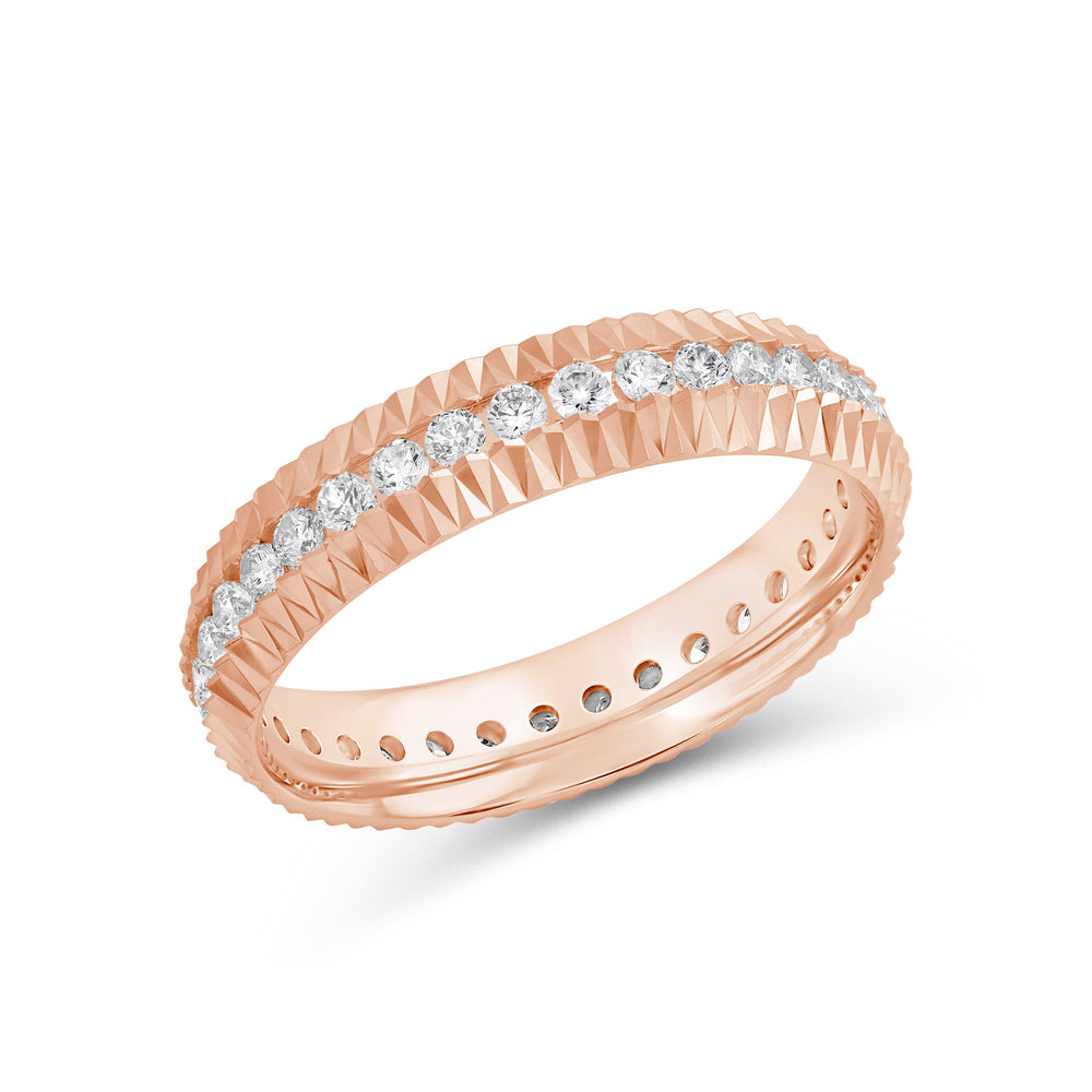 V Frame Ring with 18KT Rose Gold / Lab / 5/8 Cut Diamond in 14KT Rose Gold / Lab / 5/8 view 5
