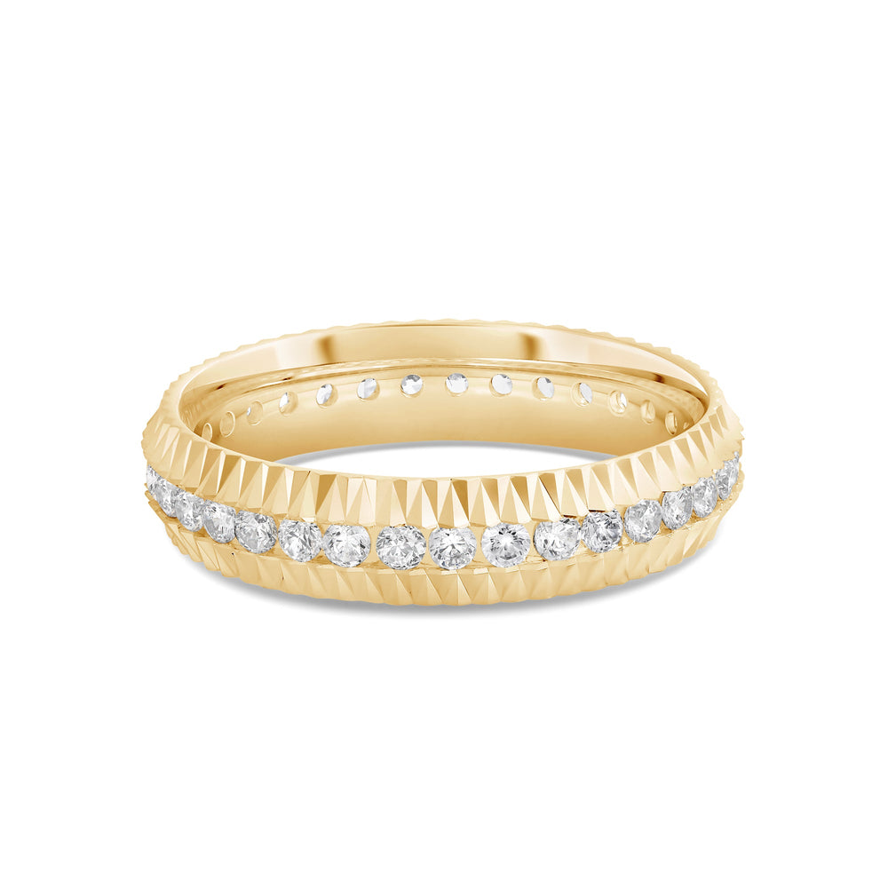 V Frame Ring with 18KT Yellow Gold / Lab / 5/8 Cut Diamond in 14KT Yellow Gold / Lab / 5/8 view 1

