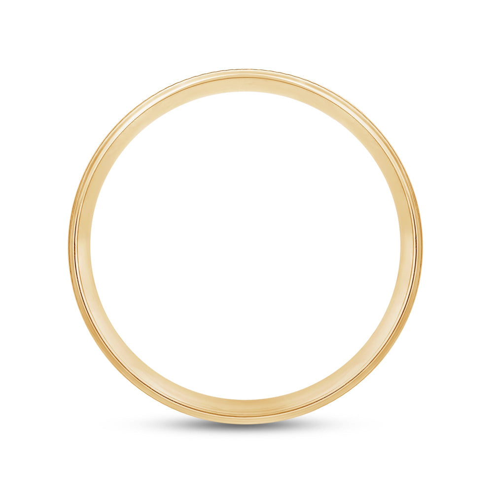 Ribbed Parallel Men's Ring with 18KT Yellow Gold / 6 Cut Diamond in 14KT Yellow Gold / 6 view 2
