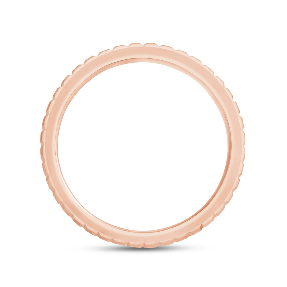 Diamond Edge Geometric Block Ring with 18KT Rose Gold / Lab / 1 Cut Diamond in 14KT Rose Gold / Lab / 1 view 4

