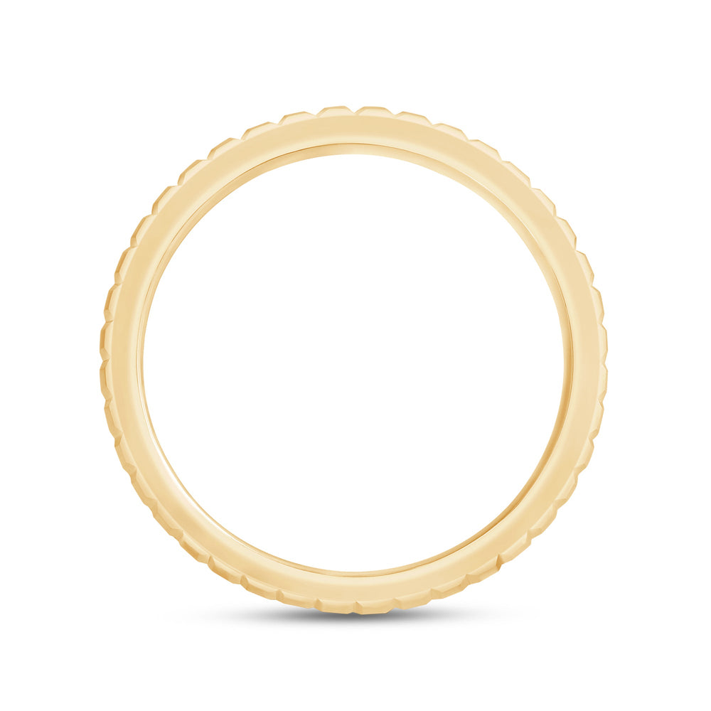 Diamond Edge Geometric Block Ring with 18KT Yellow Gold / Lab / 1 Cut Diamond in 14KT Yellow Gold / Lab / 1 view 4
