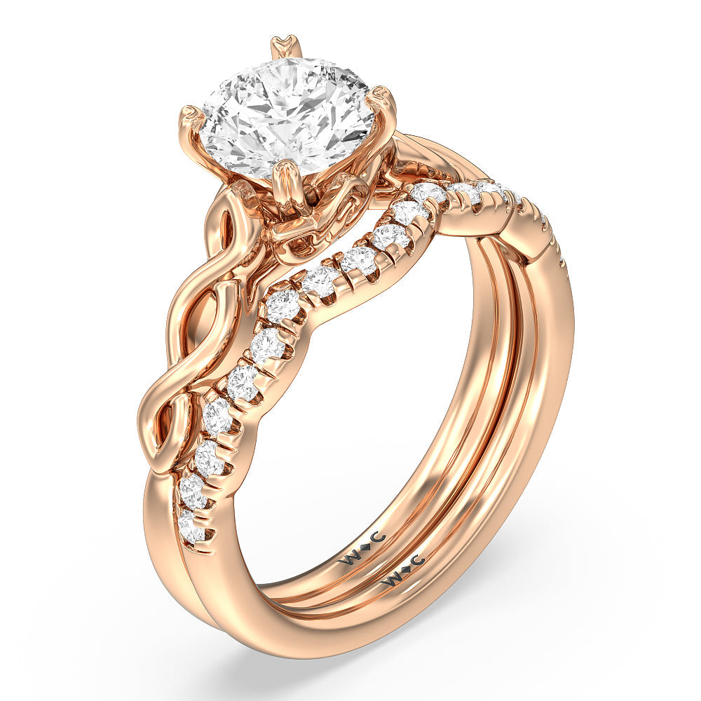 Oval Cut Vintage Celtic Twist Engagement Ring with Lab Grown Diamond in 14KT Rose Gold view 6
