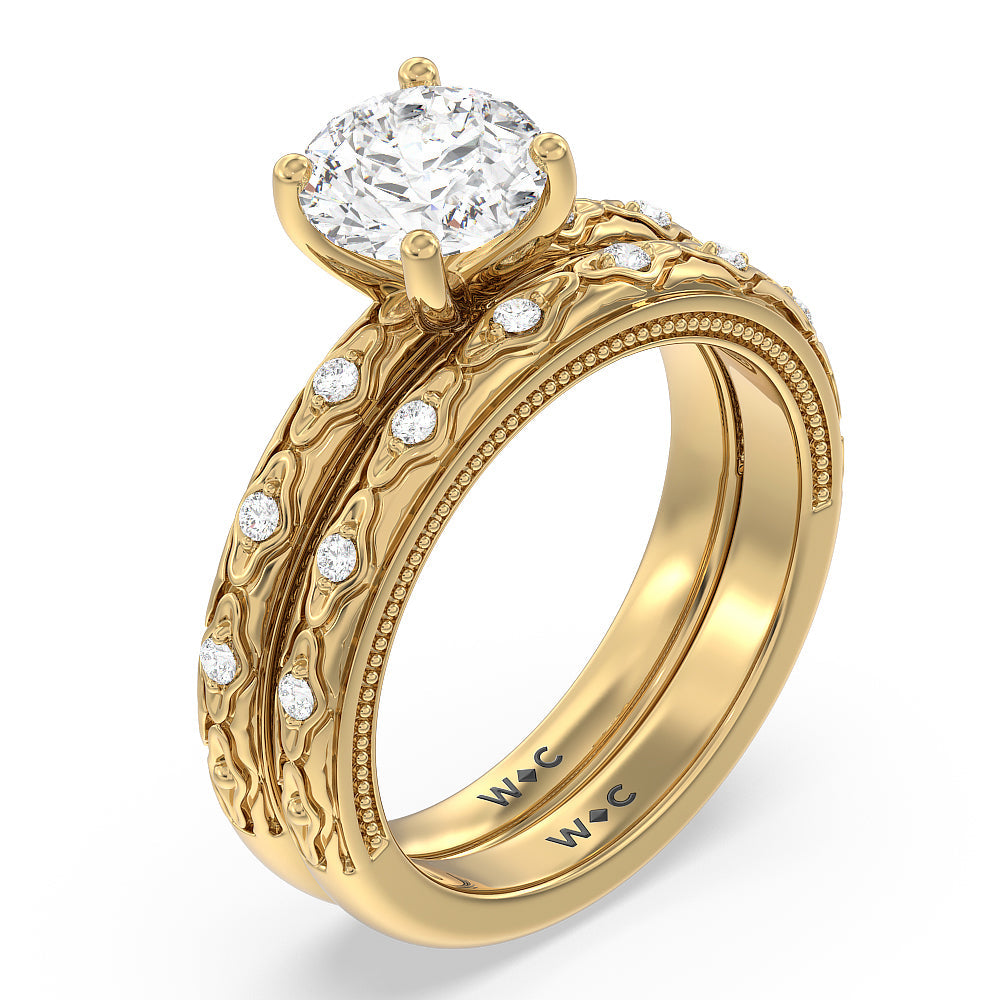 Vintage Blossom Engagement Ring with Oval Cut Diamond in 14KT Rose Gold view 5
