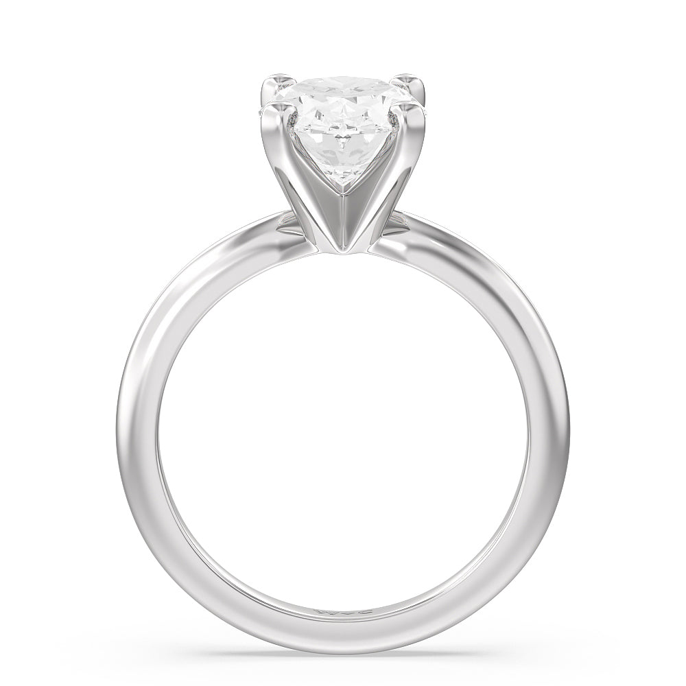 Oval Cut Classic Four Prong Solitaire Lab Diamond Engagement Ring with Lab Grown Diamond in 14KT Platinum view 2

