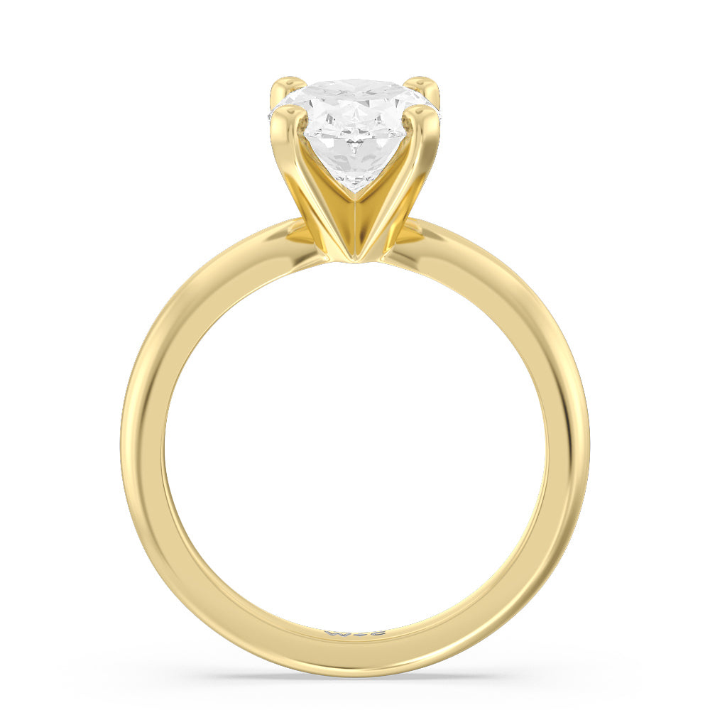 Oval Cut Classic Four Prong Solitaire Lab Diamond Engagement Ring with Lab Grown Diamond in 14KT Yellow Gold view 2

