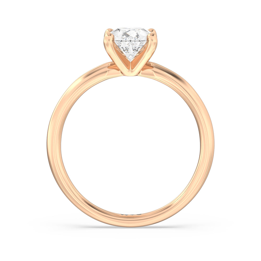 Pear Cut Classic Four Prong Solitaire Diamond Engagement Ring with Lab Grown Diamond in 14KT Rose Gold view 3
