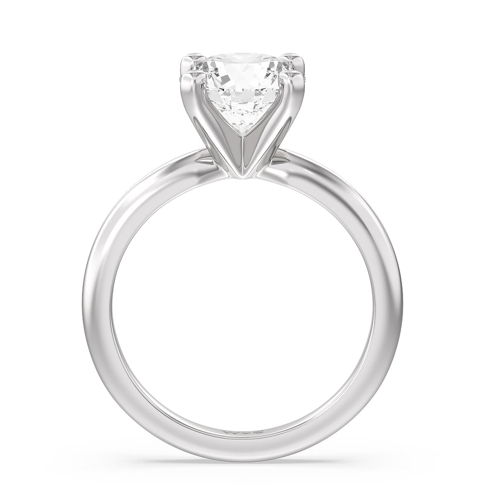 Round Cut Classic Four Prong Solitaire Lab Diamond Engagement Ring with Lab Grown Diamond in 14KT White Gold view 2
