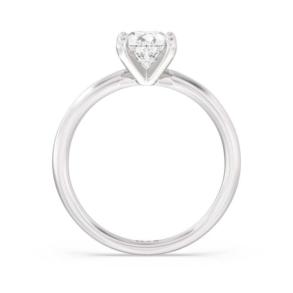 Pear Cut Classic Four Prong Solitaire Diamond Engagement Ring with Lab Grown Diamond in 14KT Platinum view 3
