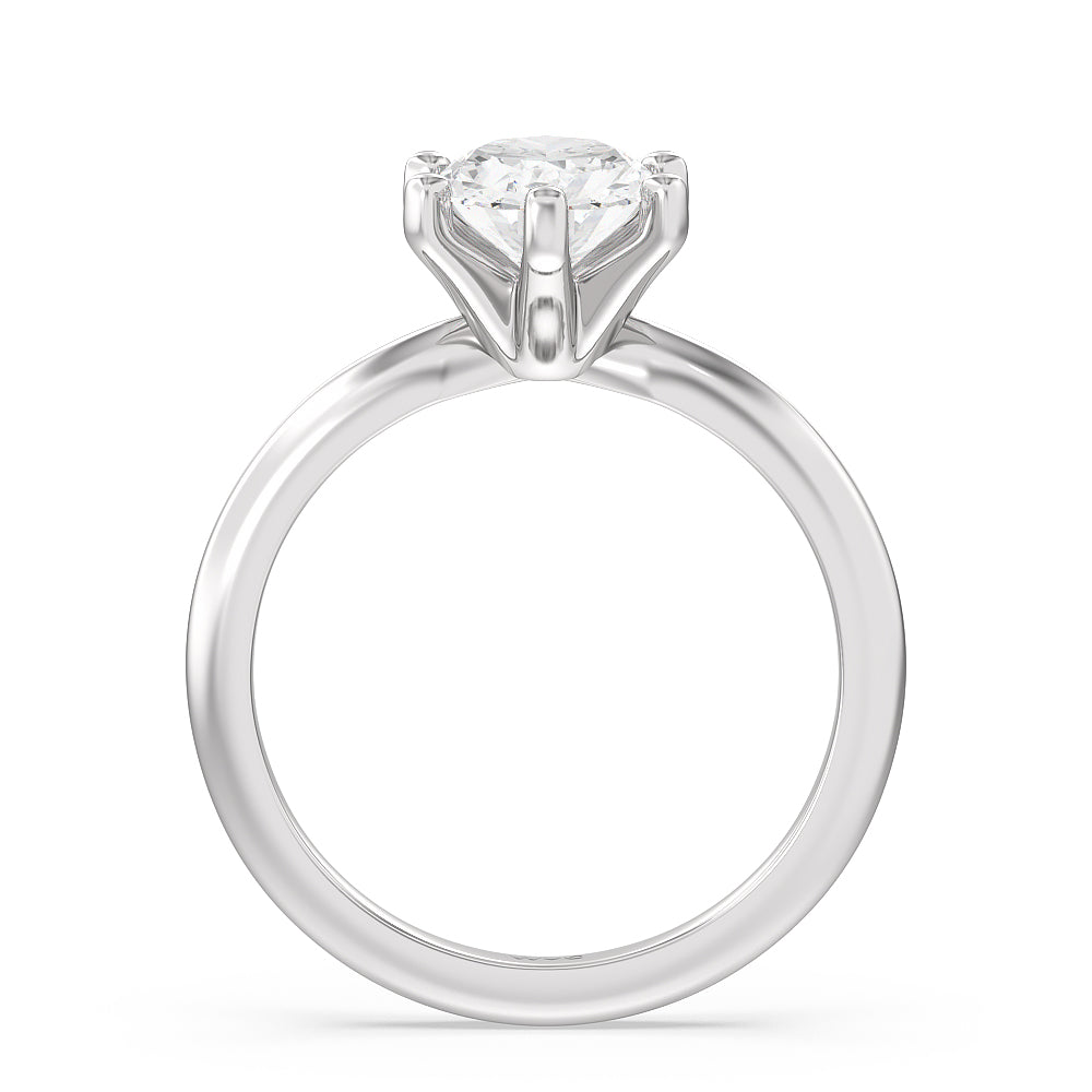 1 1/2 cttw Oval Cut Classic Six Prong Solitaire Diamond Engagement Ring with 1 1/2 Cut Diamond in 14KT Oval view 2
