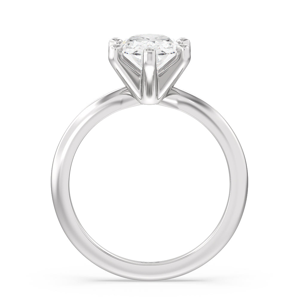 2 cttw Oval Cut Classic Six Prong Solitaire Diamond Engagement Ring with 2 Cut Diamond in 14KT Oval view 2
