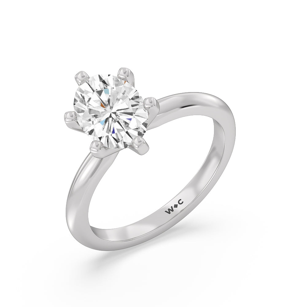 2 cttw Oval Cut Classic Six Prong Solitaire Diamond Engagement Ring with 2 Cut Diamond in 14KT Oval view 3
