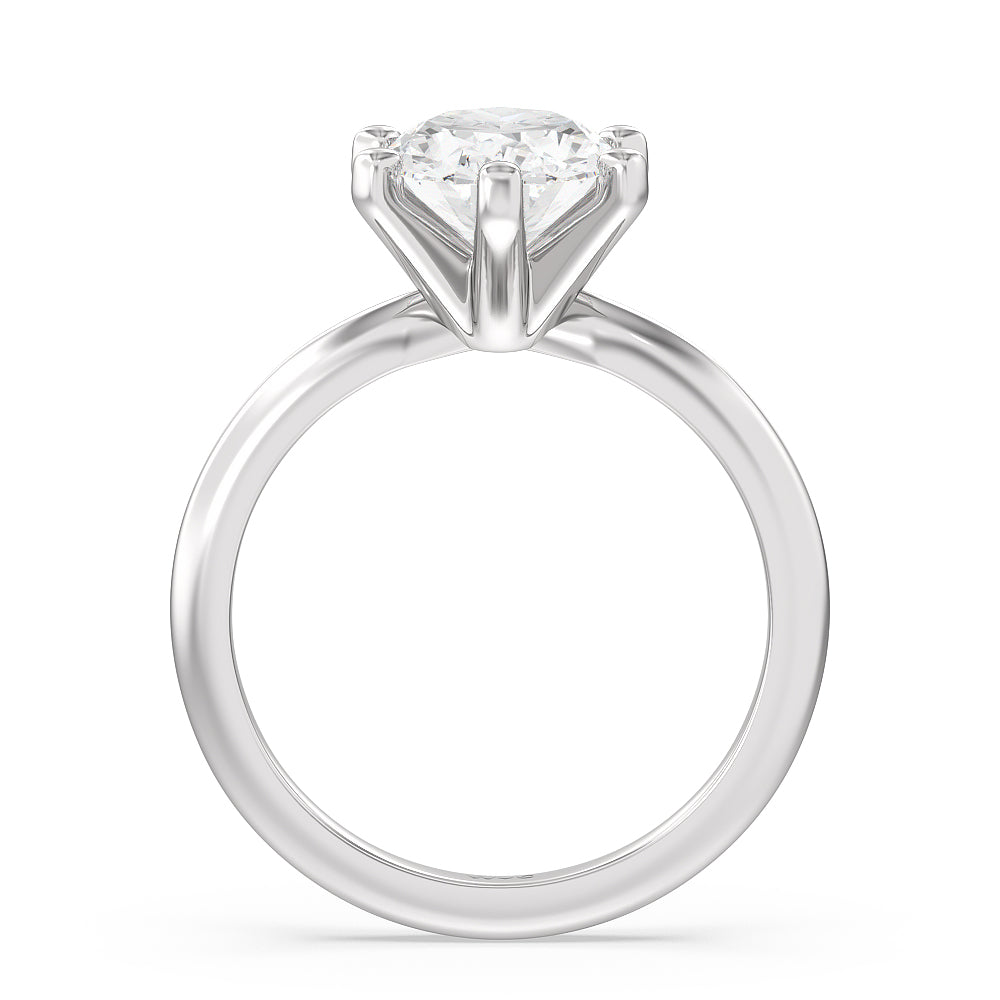 2 1/2 cttw Oval Cut Classic Six Prong Solitaire Diamond Engagement Ring with 2 1/2 Cut Diamond in 14KT Oval view 2
