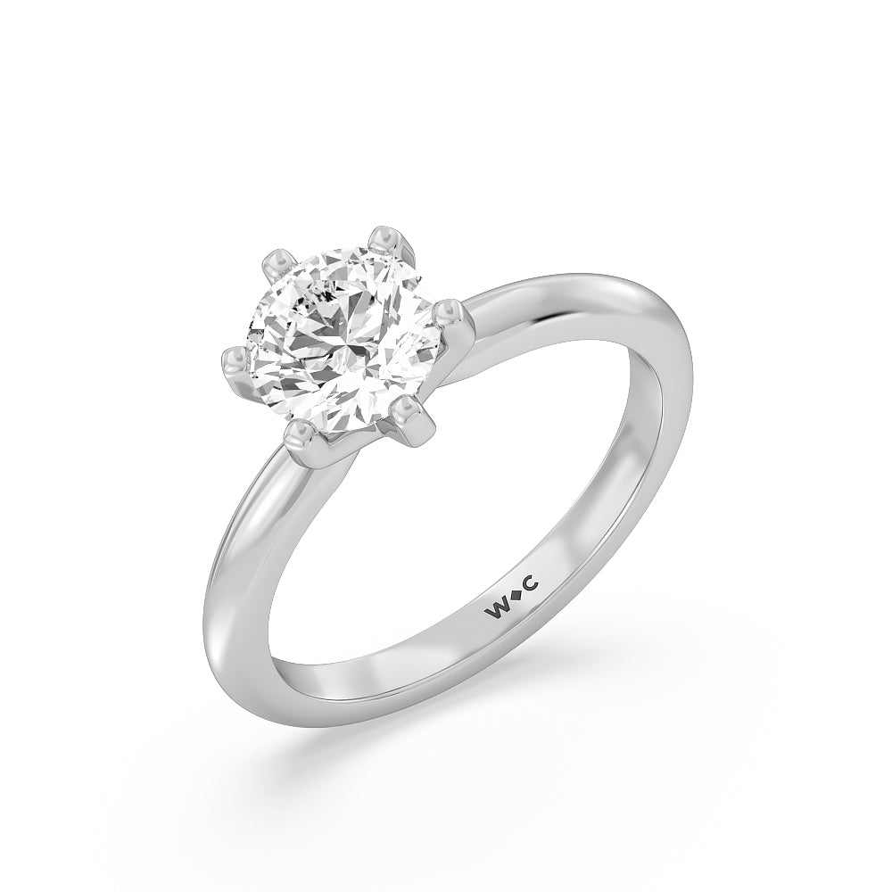 1 1/2 cttw Round Cut Classic Six Prong Solitaire Diamond Engagement Ring with 1 1/2 Cut Diamond in 14KT Round view 3

