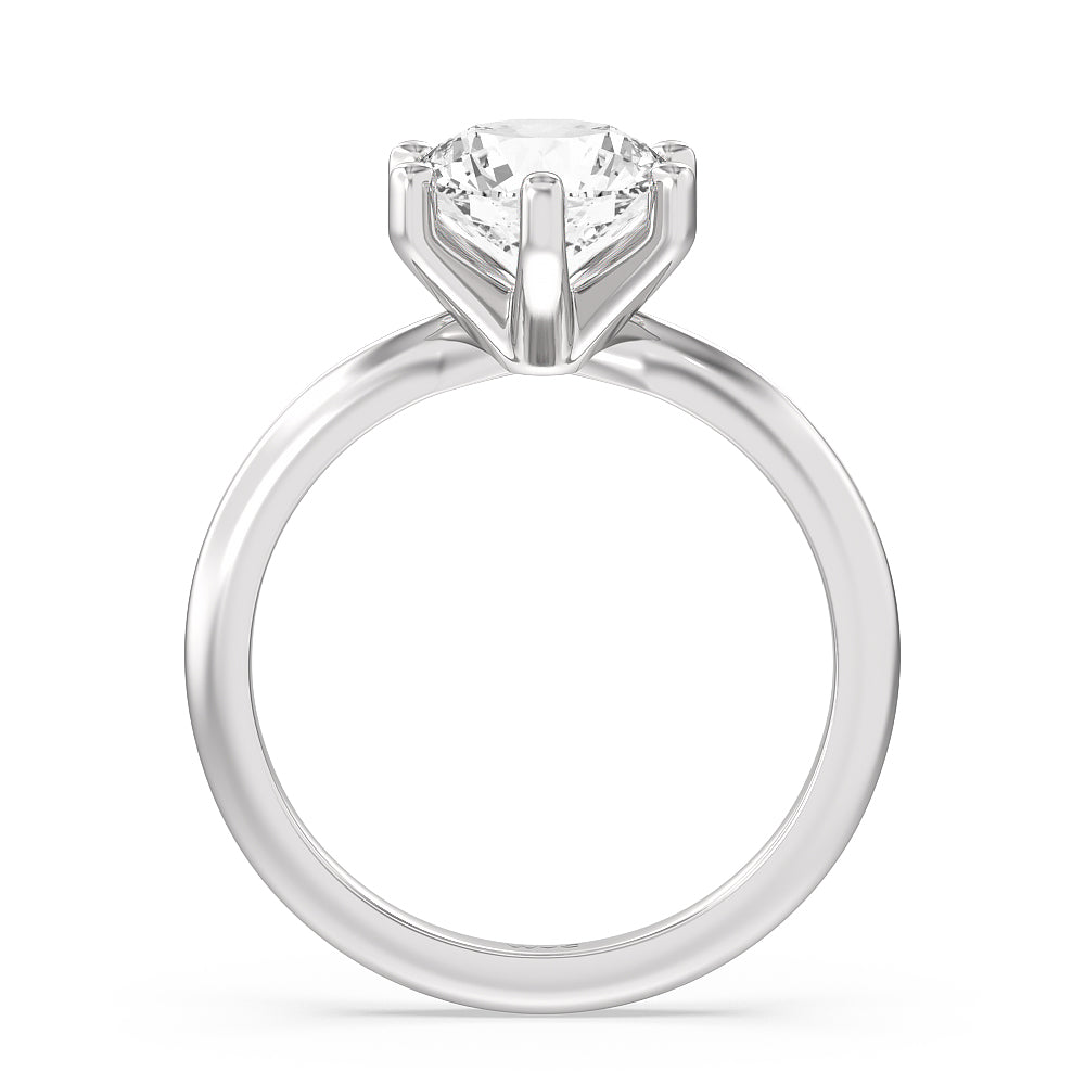2 cttw Round Cut Classic Six Prong Solitaire Diamond Engagement Ring with 2 Cut Diamond in 14KT Round view 2
