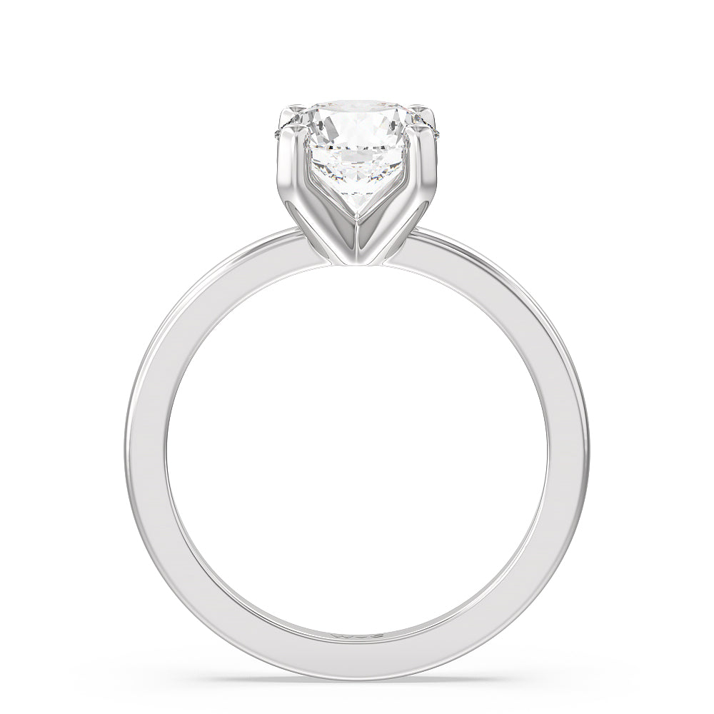1 1/2 cttw Round Cut Petite Solitaire Diamond Engagement Ring with 1 1/2 Cut Diamond in 14KT Round view 2
