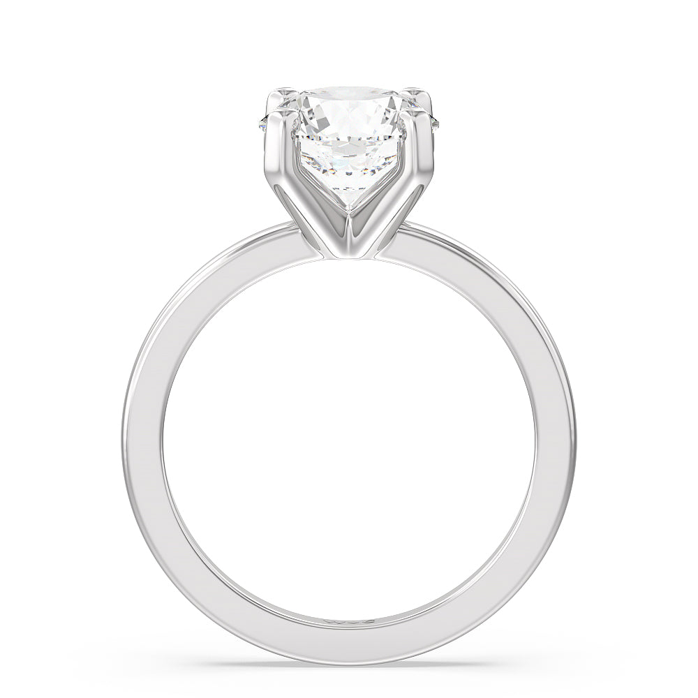2 cttw Round Cut Petite Solitaire Diamond Engagement Ring with 2 Cut Diamond in 14KT Round view 2
