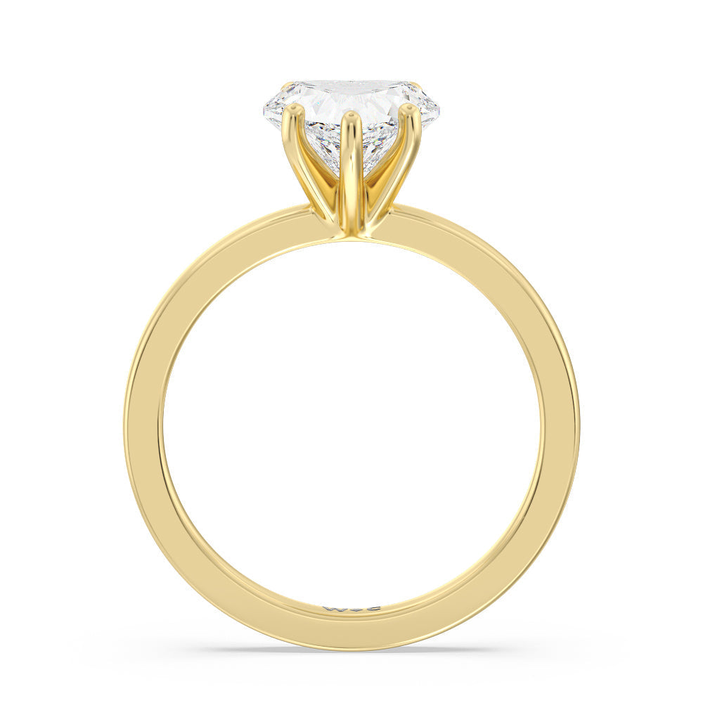 Fine Petite Solitaire Diamond Engagement Ring with Heart Cut Diamond in 14KT Yellow Gold view 4
