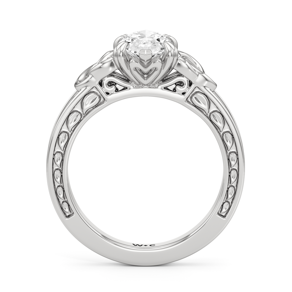 The Seraphine Celtic Ring with Marquise Cut Diamond in 14KT Platinum view 3
