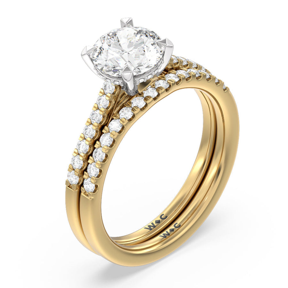 Oval Cut Cathedral Diamond Pave Hidden Halo Engagement Ring with Lab Grown Diamond in 14KT Rose Gold view 5
