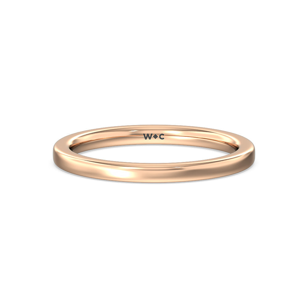 Petite Matching Wedding Band with 18KT Rose Gold Cut Diamond in 14KT Rose Gold view 1
