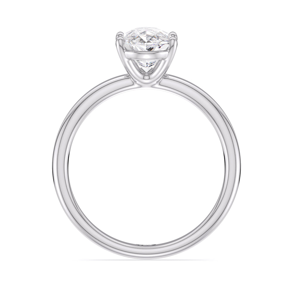 Pear Cut Classic Four Prong Petite Comfort Fit Solitaire Engagement Ring with Lab Grown Diamond in 14KT Platinum view 5
