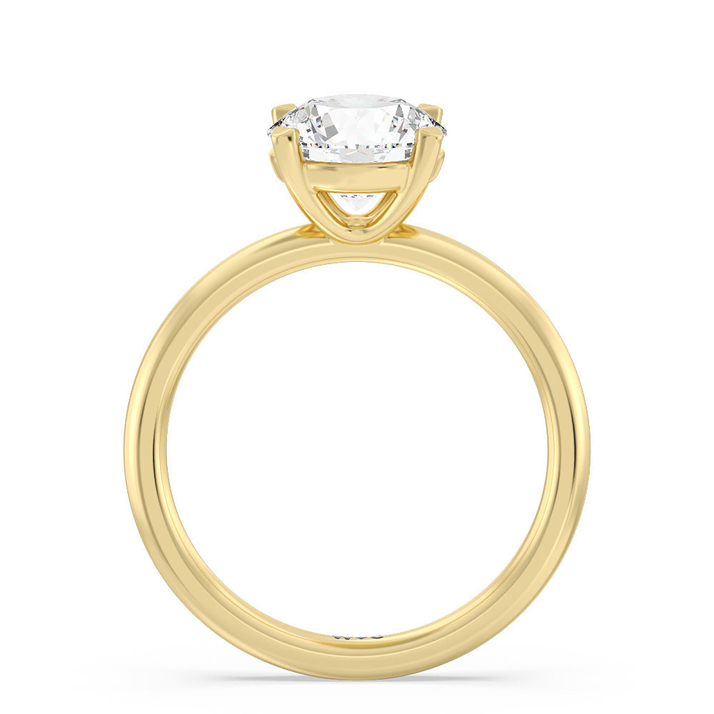 2 cttw Round Cut Classic Four Prong Petite Comfort Fit Solitaire Engagement Ring with 2 Cut Diamond in 14KT Round view 2
