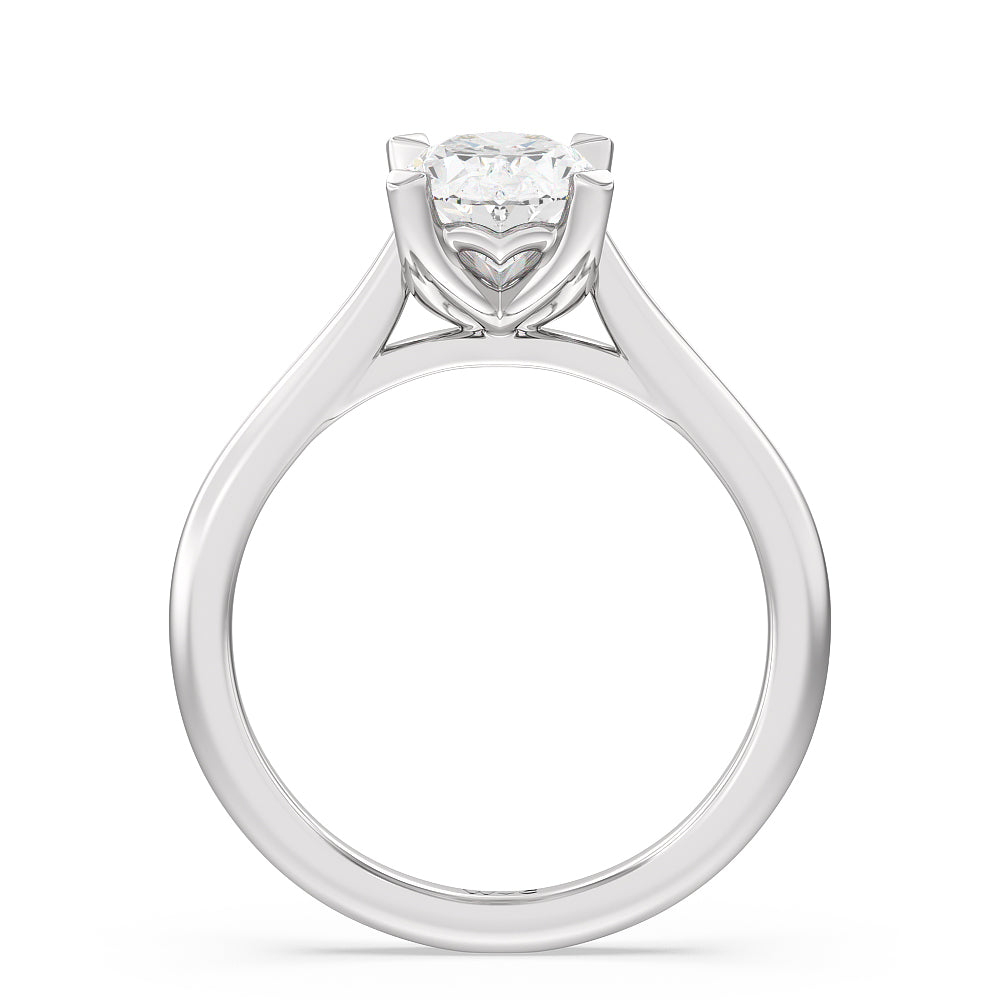 1 1/2 cttw Oval Cut Tulip Basket Cathedral Classic Solitaire Engagement Ring with 1 1/2 Cut Diamond in 14KT Oval view 2
