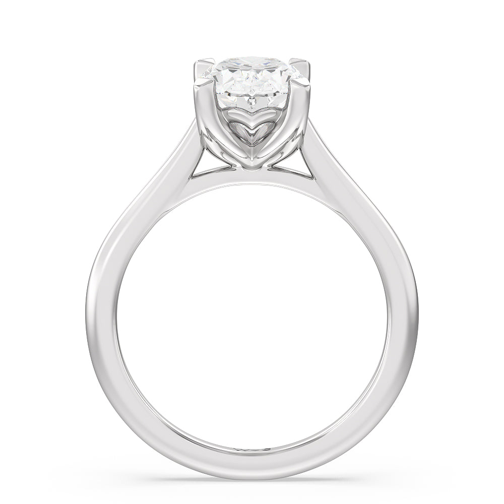 2 cttw Oval Cut Tulip Basket Cathedral Classic Solitaire Engagement Ring with 2 Cut Diamond in 14KT Oval view 2

