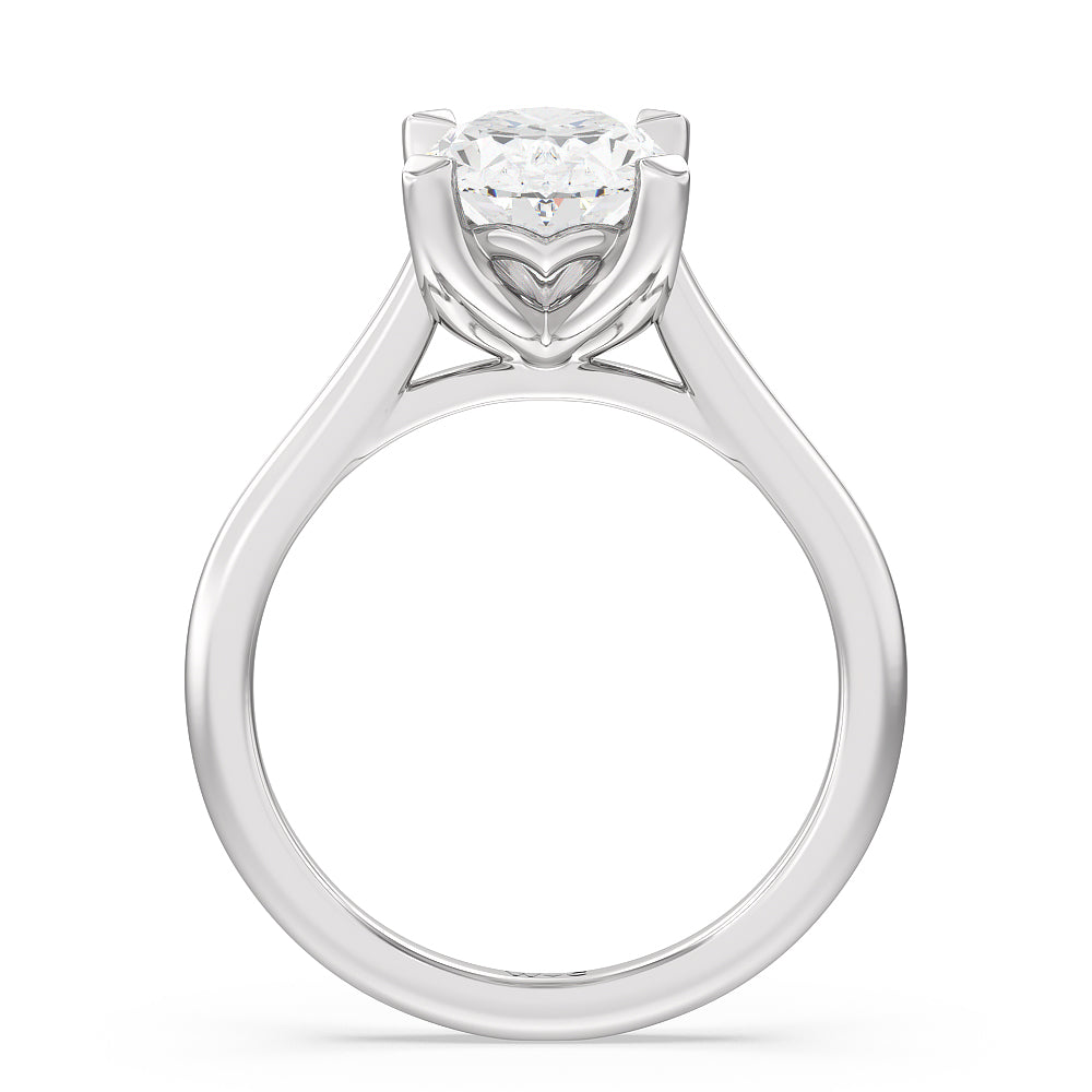 2 1/2 cttw Oval Cut Tulip Basket Cathedral Classic Solitaire Engagement Ring with 2 1/2 Cut Diamond in 14KT Oval view 2
