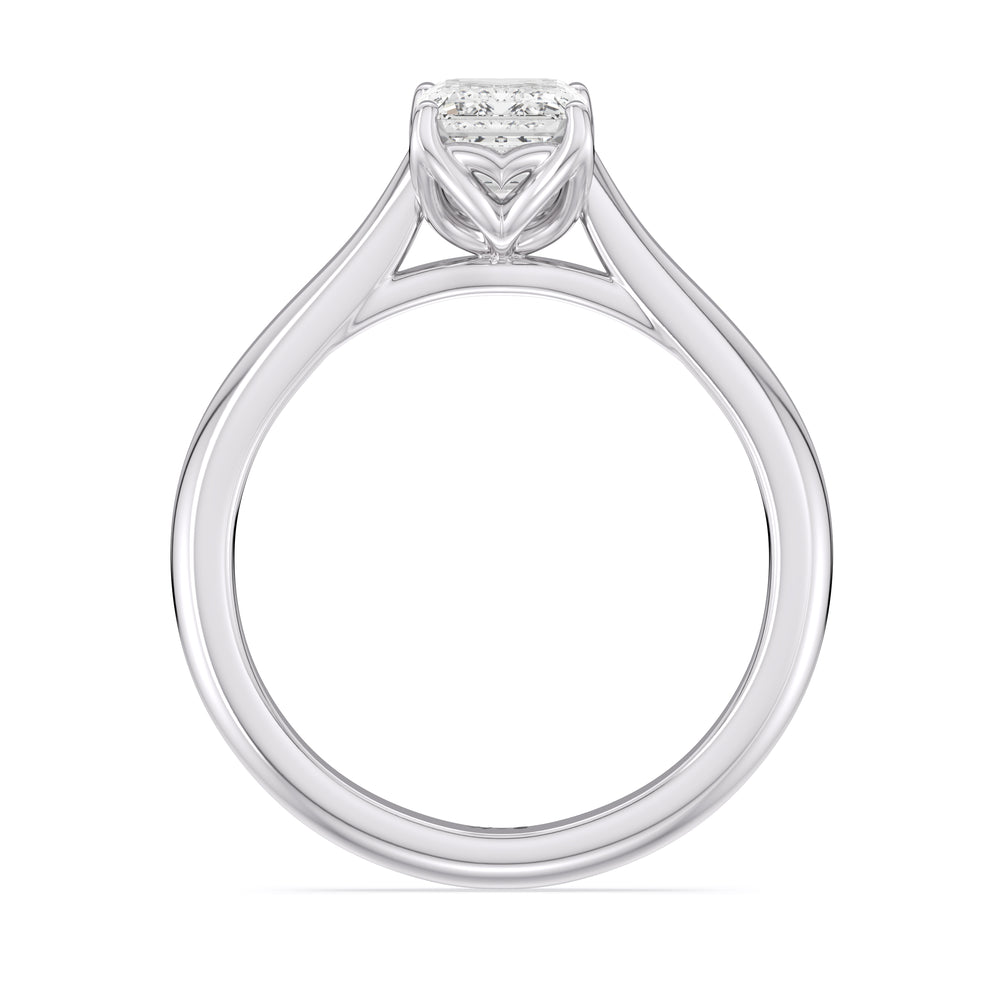 Tulip Basket Cathedral Classic Solitaire Engagement Ring with Radiant Cut Diamond in 14KT Platinum view 2
