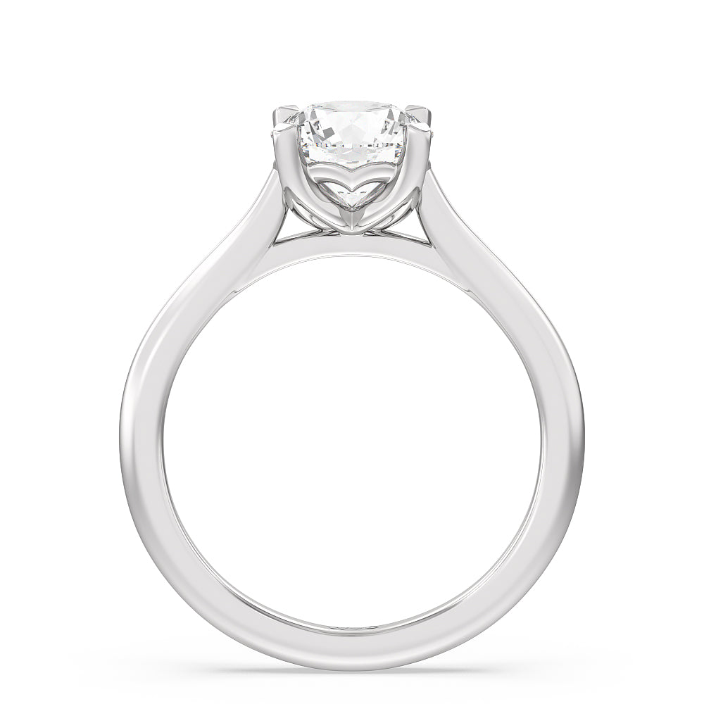 1 1/2 cttw Round Cut Tulip Basket Cathedral Classic Solitaire Engagement Ring with 1 1/2 Cut Diamond in 14KT Round view 2
